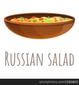 Russian salad icon. Cartoon of russian salad vector icon for web design isolated on white background. Russian salad icon, cartoon style