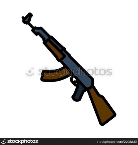 Russian Weapon Rifle Icon. Editable Bold Outline With Color Fill Design. Vector Illustration.