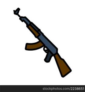 Russian Weapon Rifle Icon. Editable Bold Outline With Color Fill Design. Vector Illustration.