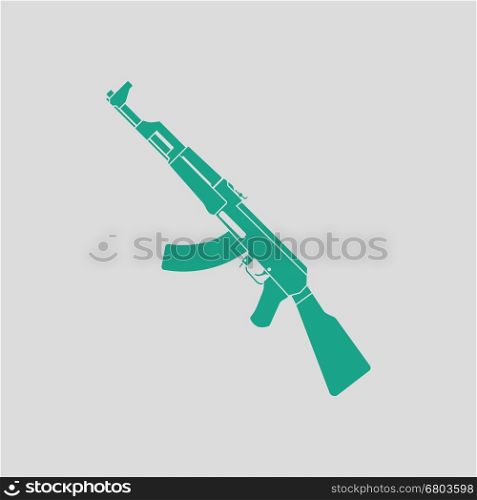 Russian weapon rifle icon. Gray background with green. Vector illustration.