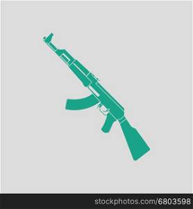 Russian weapon rifle icon. Gray background with green. Vector illustration.