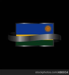 Rwanda flag Ribbon banner design