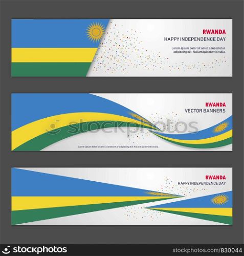 Rwanda independence day abstract background design banner and flyer, postcard, landscape, celebration vector illustration