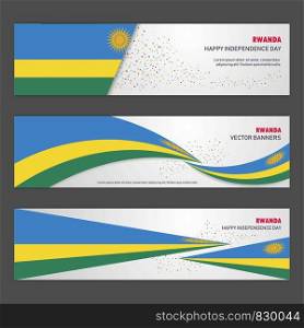 Rwanda independence day abstract background design banner and flyer, postcard, landscape, celebration vector illustration