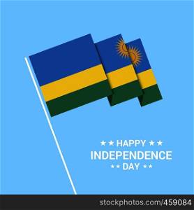 Rwanda Independence day typographic design with flag vector