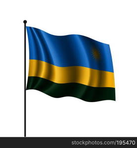 Rwanda national flag, vector illustration on a white background. Rwanda flag, vector illustration on a white background