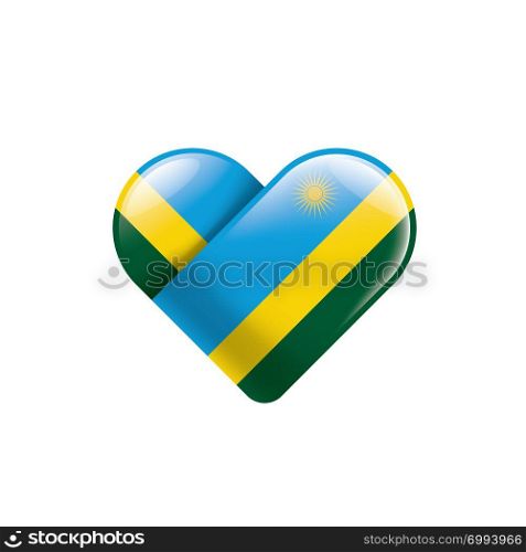 Rwanda national flag, vector illustration on a white background. Rwanda flag, vector illustration on a white background