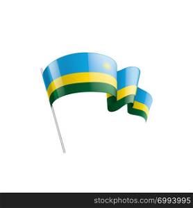 Rwanda national flag, vector illustration on a white background. Rwanda flag, vector illustration on a white background