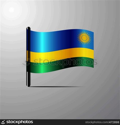 Rwanda waving Shiny Flag design vector
