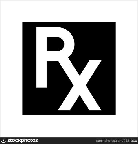 Rx Icon, Rx Pharmacy Icon, Rx Medical Prescription Icon, Rx Medicine Icon Vector Art Illustration