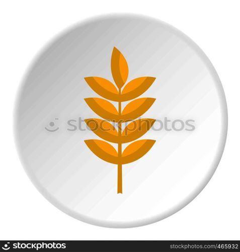 Rye spica icon in flat circle isolated on white vector illustration for web. Rye spica icon circle
