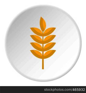 Rye spica icon in flat circle isolated on white vector illustration for web. Rye spica icon circle
