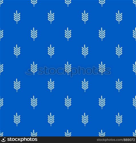 Rye spica pattern repeat seamless in blue color for any design. Vector geometric illustration. Rye spica pattern seamless blue