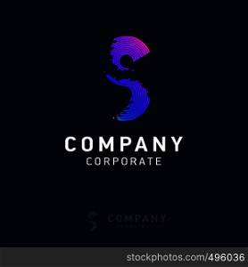 S company logo design with visiting card vector