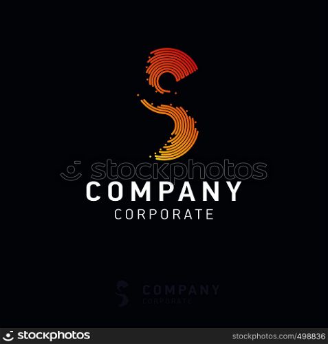 S company logo design with visiting card vector