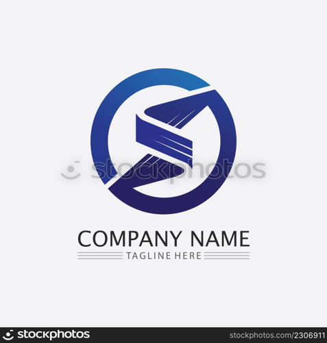 S font and letter Business corporate S letter logo design vector