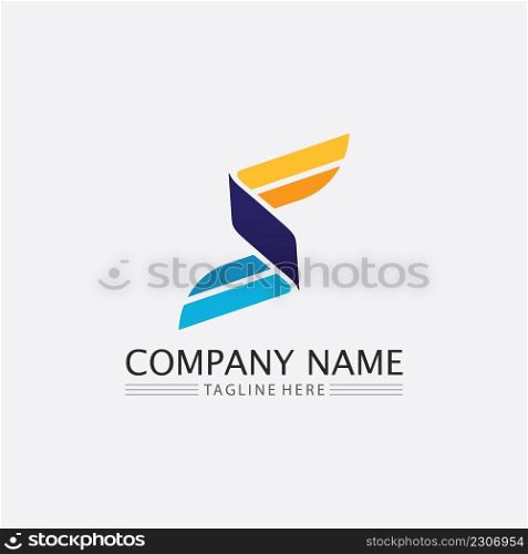 S font and letter Business corporate S letter logo design vector