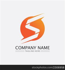 S font and letter Business corporate S letter logo design vector