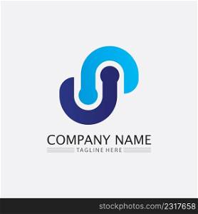 S font and letter logo Business corporate S letter logo design vector
