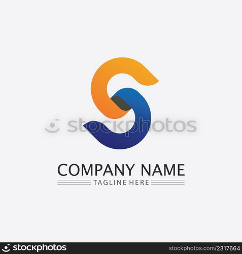 S font and letter logo Business corporate S letter logo design vector