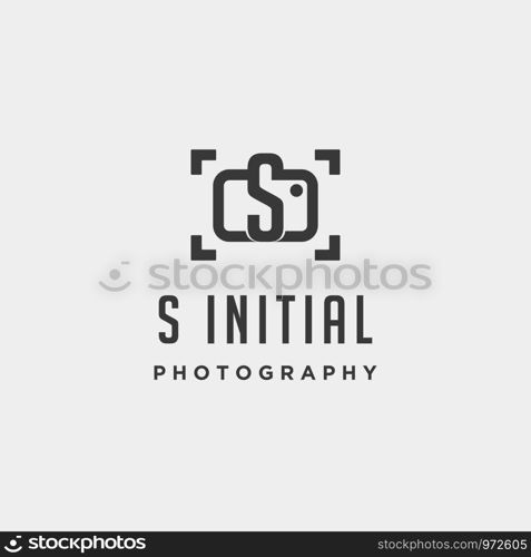 s initial photography logo template vector design icon element. s initial photography logo template vector design