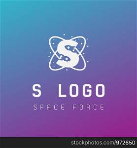 s initial space force logo design galaxy rocket vector in gradient background - vector. s initial space force logo design galaxy rocket vector in gradient background