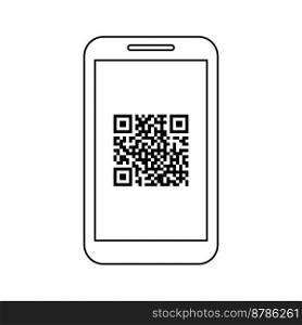 S&le QR vector icon - code for scanning in a smartphone application on a white background.