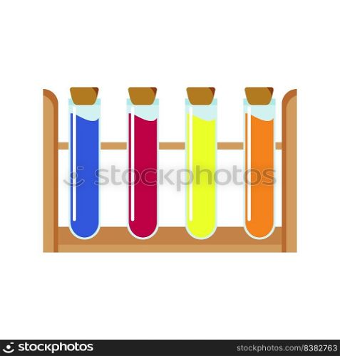 S&le tubes with cork stoppers semi flat color vector object. Medical instruments. Full sized item on white. Laboratory tools simple cartoon style illustration for web graphic design and animation. S&le tubes with cork stoppers semi flat color vector object