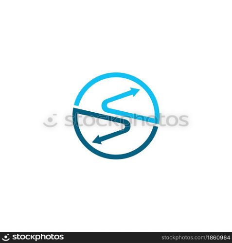 s letter arrow logo vector icon illustration design