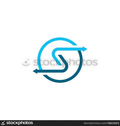 s letter arrow logo vector icon illustration design