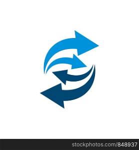 S Letter Blue Arrows Logo Template Illustration Design. Vector EPS 10.