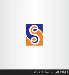 s letter blue orange logo symbol