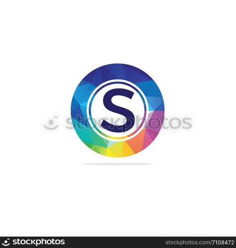 S Letter colorful logo in the hexagonal. Polygonal letter S