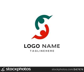 S letter community care Logo template vector icon
