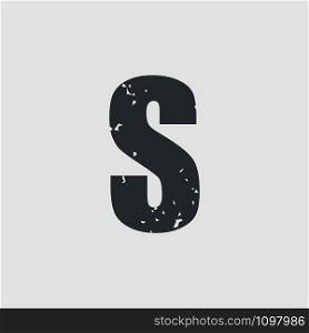 S letter grunge style simple design. Vector eps10