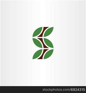 s letter leaves logo vector logotype
