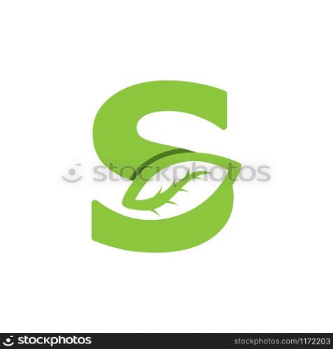 S Letter logo leaf concept template design