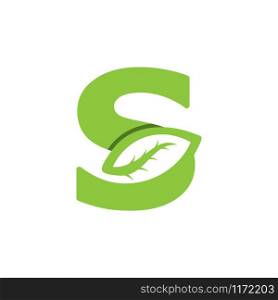 S Letter logo leaf concept template design