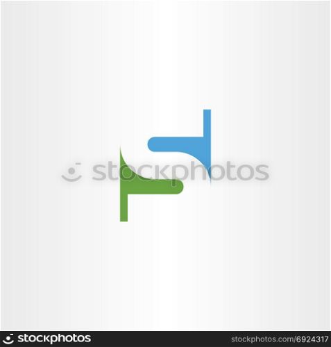 s letter logotype icon green blue symbol