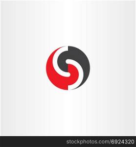 s letter red black logo icon