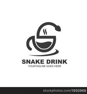 s letter snake for snake drink cup vector icon concept design template web
