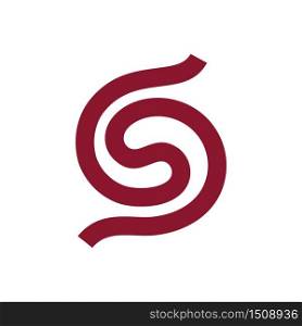S Letter Twisted Twirl Line Abstract Logo Symbol
