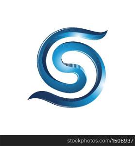 S Letter Twisted Twirl Line Modern Logo Symbol