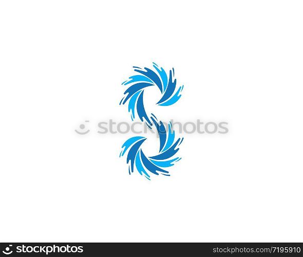 S letter water splash logo template