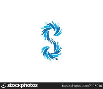 S letter water splash logo template