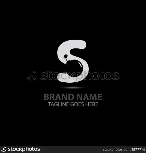 S letter With boom logo creative alphabet concept dsign