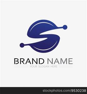 S logo font and S letter logo design vector grahic
