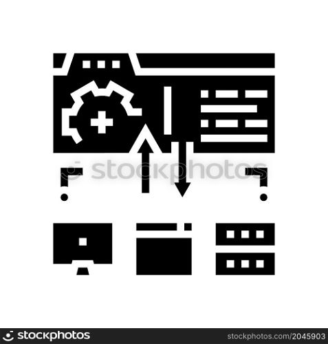 saas financial system glyph icon vector. saas financial system sign. isolated contour symbol black illustration. saas financial system glyph icon vector illustration