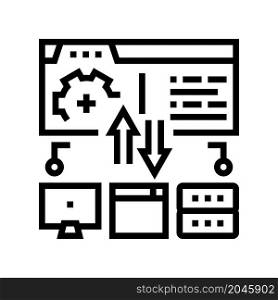 saas financial system line icon vector. saas financial system sign. isolated contour symbol black illustration. saas financial system line icon vector illustration