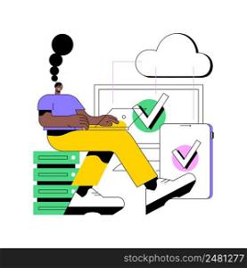 SaaS technology abstract concept vector illustration. Software as a service, cloud computing, application service, customer access, software licensing, subscription, pricing abstract metaphor.. SaaS technology abstract concept vector illustration.